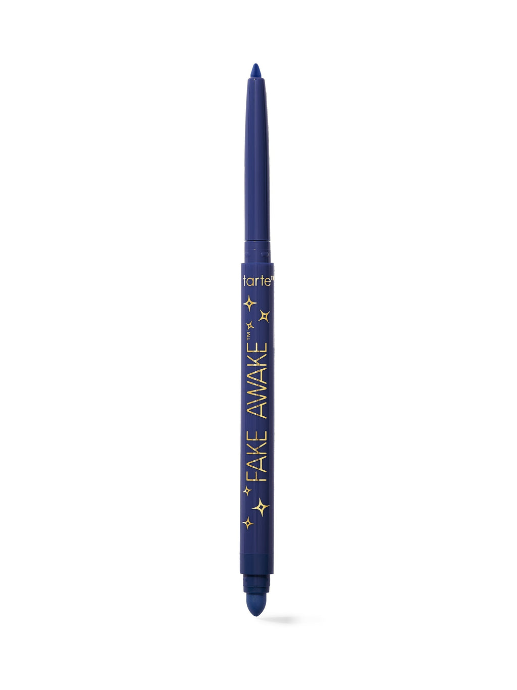 Blue eyeliner pencil with 'tarte' branding on a white background