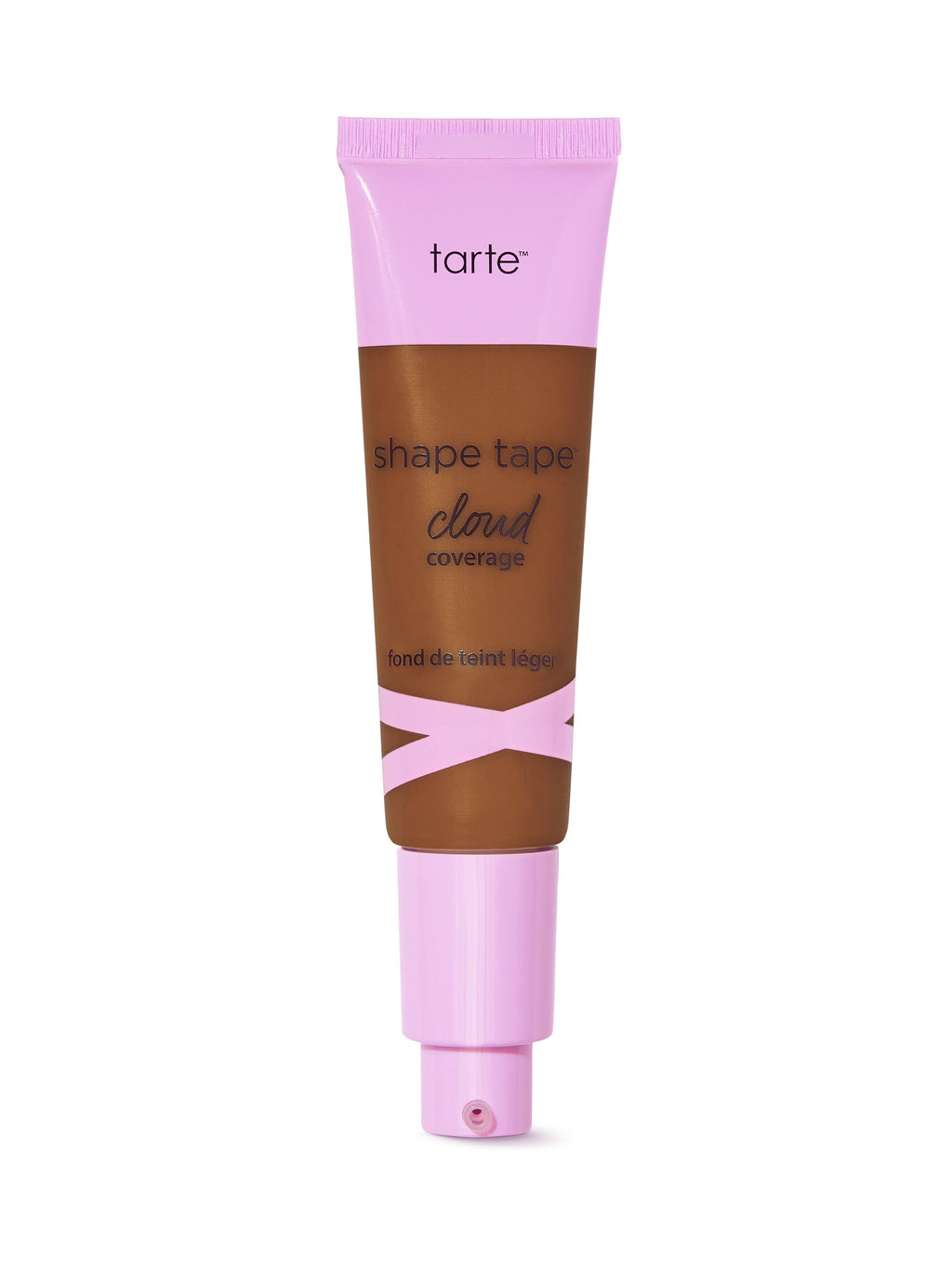Tarte shape tape cloud cream foundation tube with pink cap on a white background