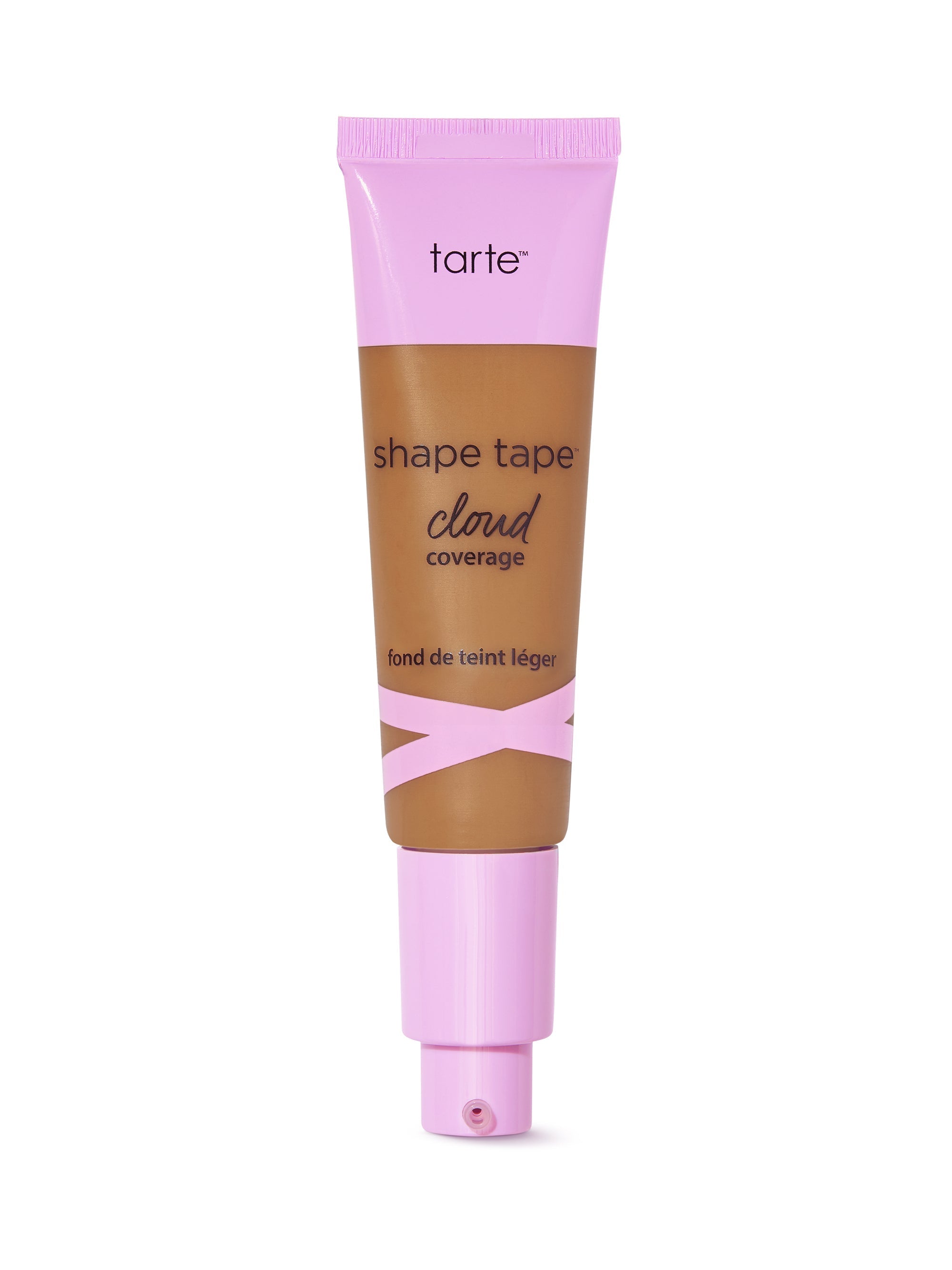 Tarte shape tape cloud cream foundation tube with pink cap on a white background