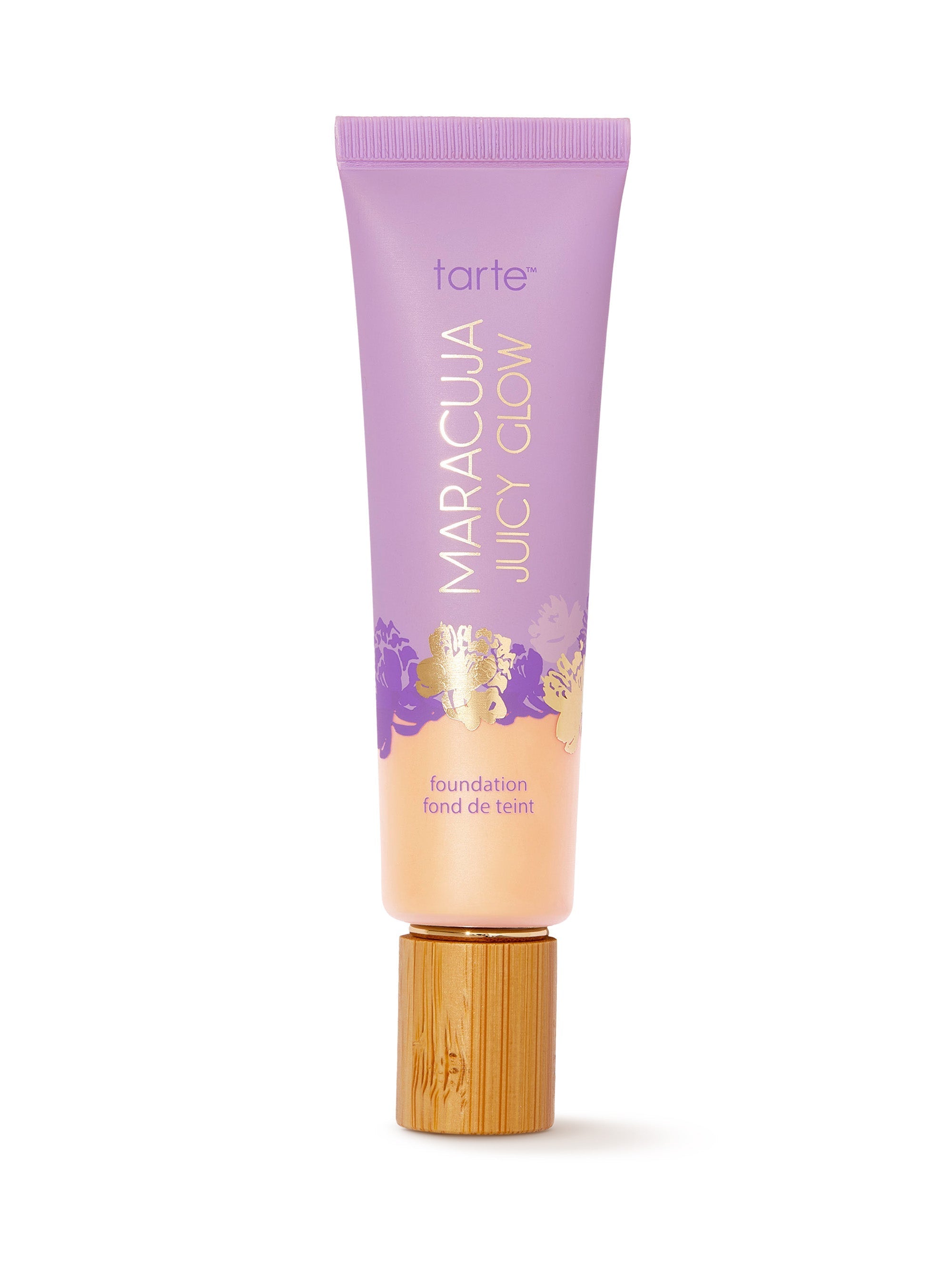 Tarte Maracuja Juicy Glow foundation bottle on a white background