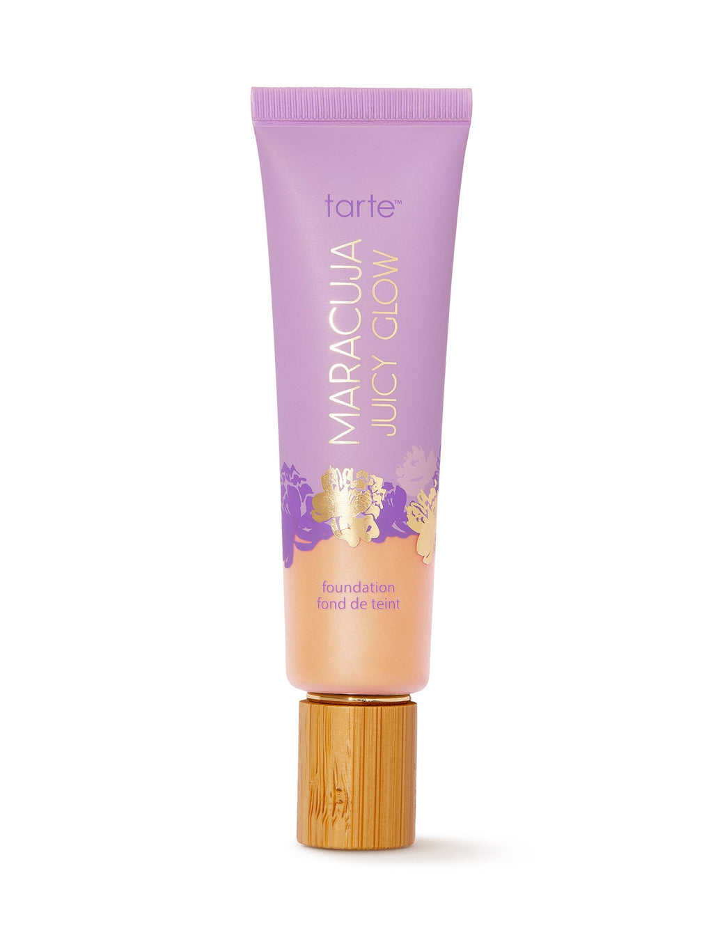 Tarte Maracuja Juicy Glow foundation bottle on a white background