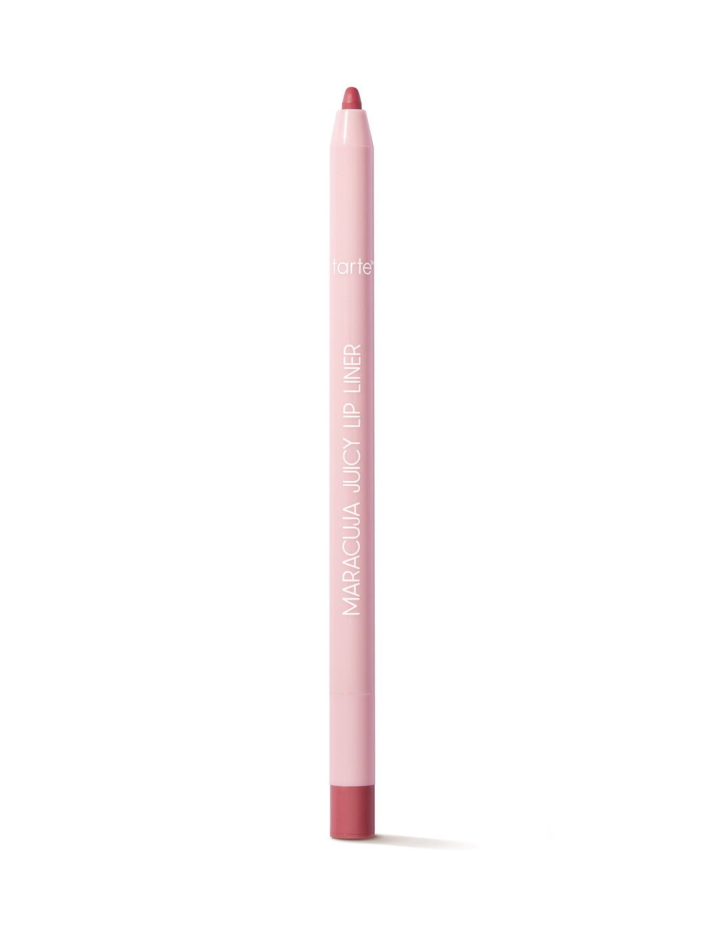 Lip liner pencil with red cap and tip on a white background