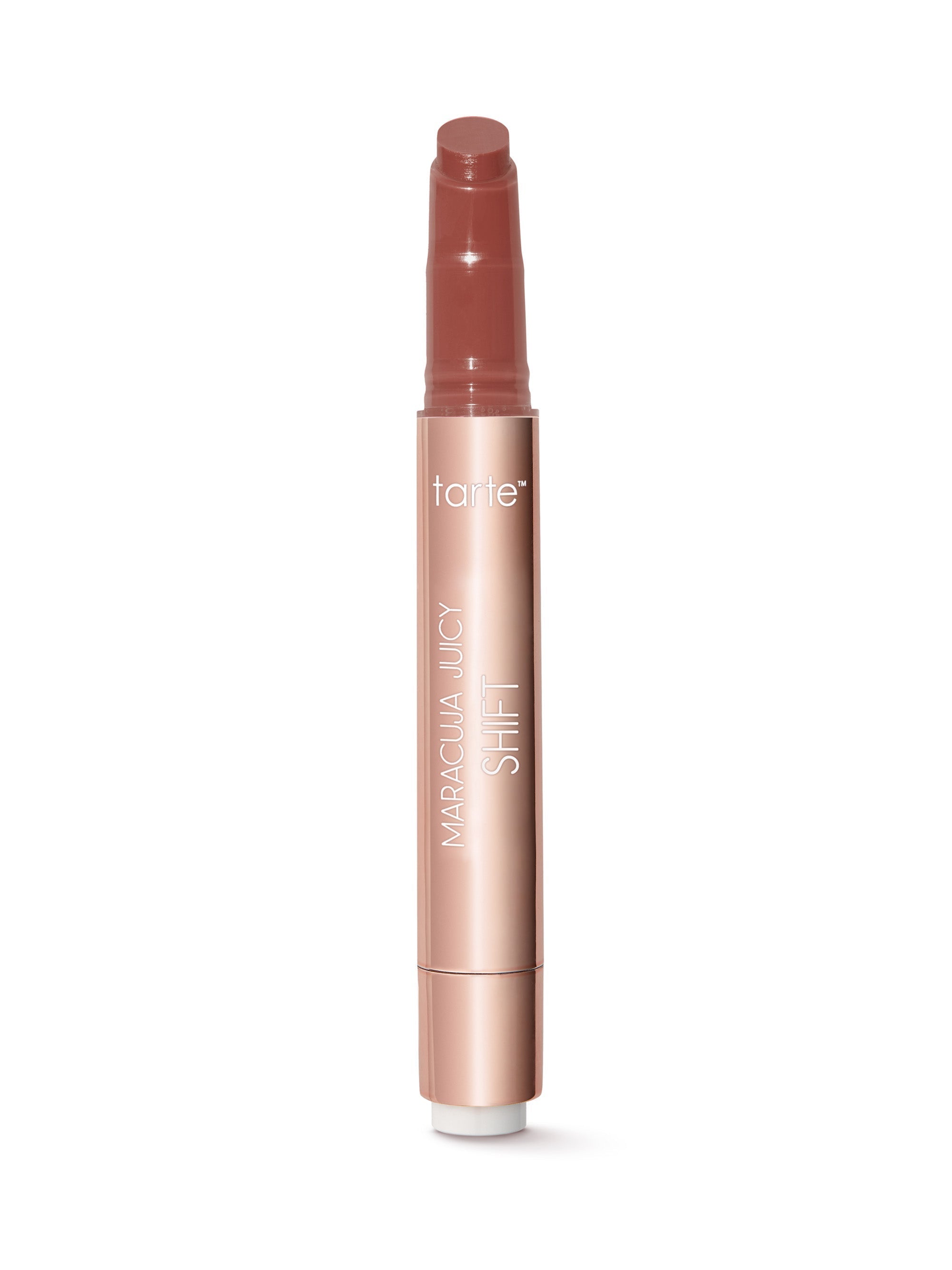 Lip tint with 'tarte' branding on a white background