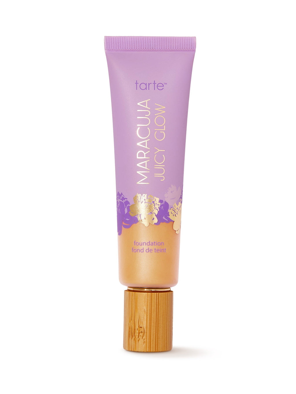 Tarte Maracuja Juicy Glow foundation bottle on a white background