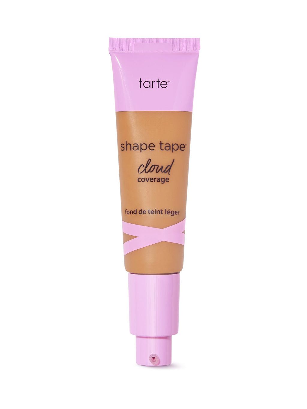 Tarte shape tape cloud cream foundation tube with pink cap on a white background