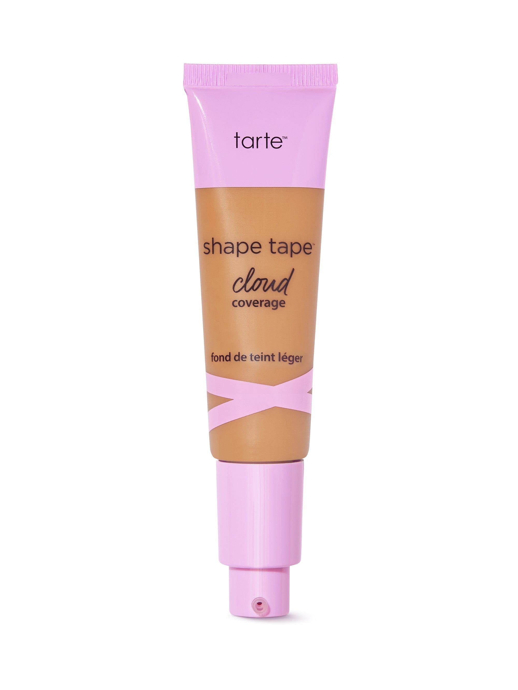 Tarte shape tape cloud cream foundation tube with pink cap on a white background