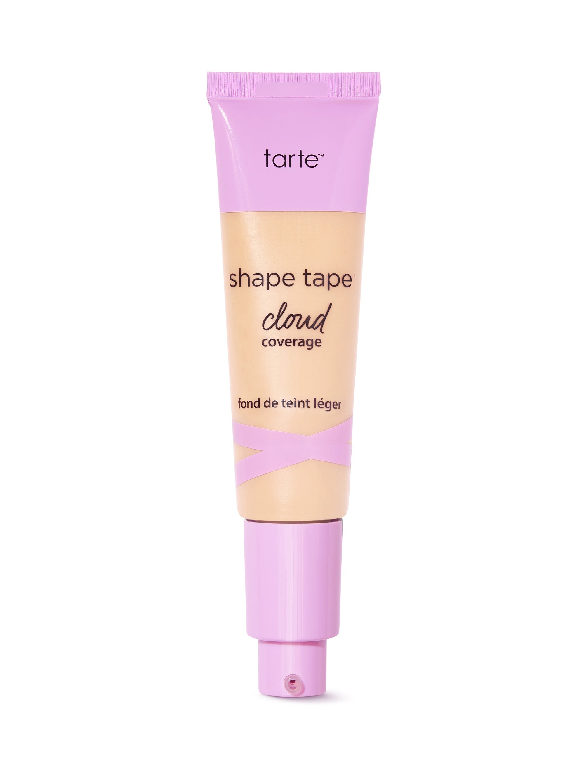 Tarte shape tape cloud cream foundation tube with pink cap on a white background